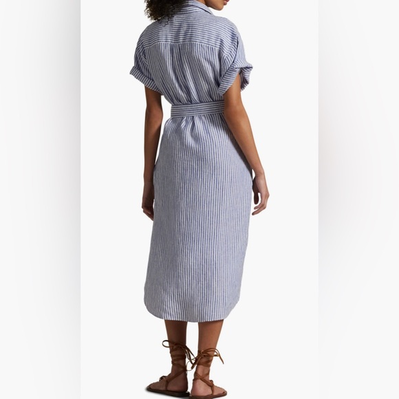 Polo Ralph Lauren Stripe short Sleeve Belted Shirt Dress - Picture 3 of 9